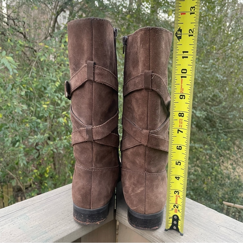 Lauren Ralph Lauren Shelby brown suede leather boots 9 - Picture 5 of 14